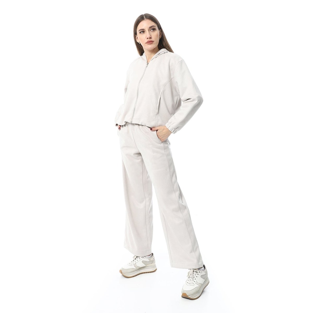 Set Hoodie Zip Pants Wide From Milton