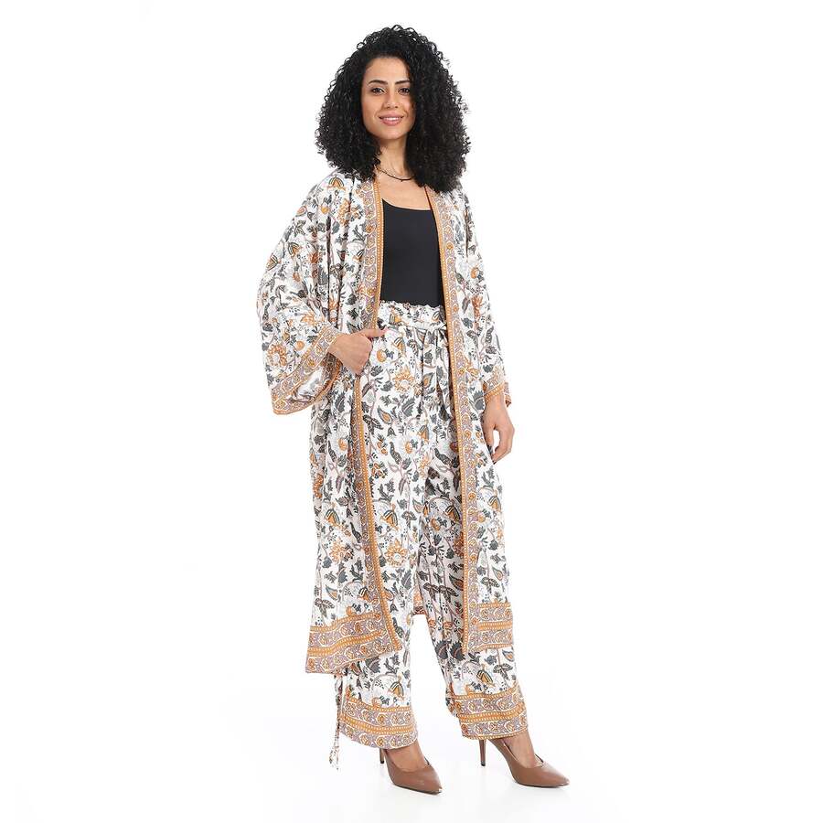 Suit Kimono For Women With Pattern Flowers