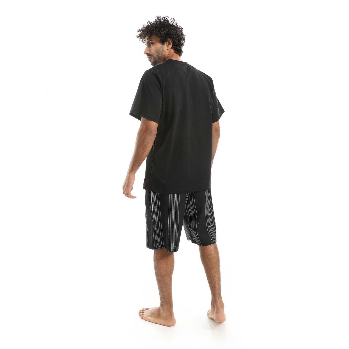 Pajamas Men's Neck V Shorts From Cotton 100