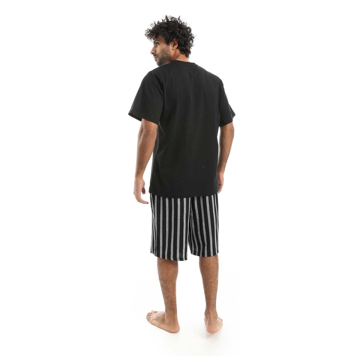 Pajamas Men's Neck V Shorts From Cotton 100