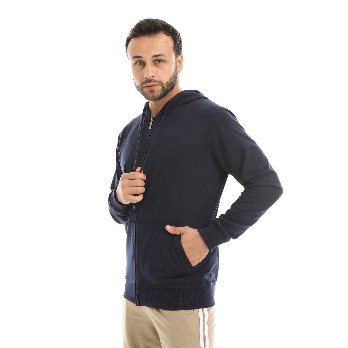 Sweatshirt Shirt Men's Zip Cover Head Fabric Cotton Comfortable