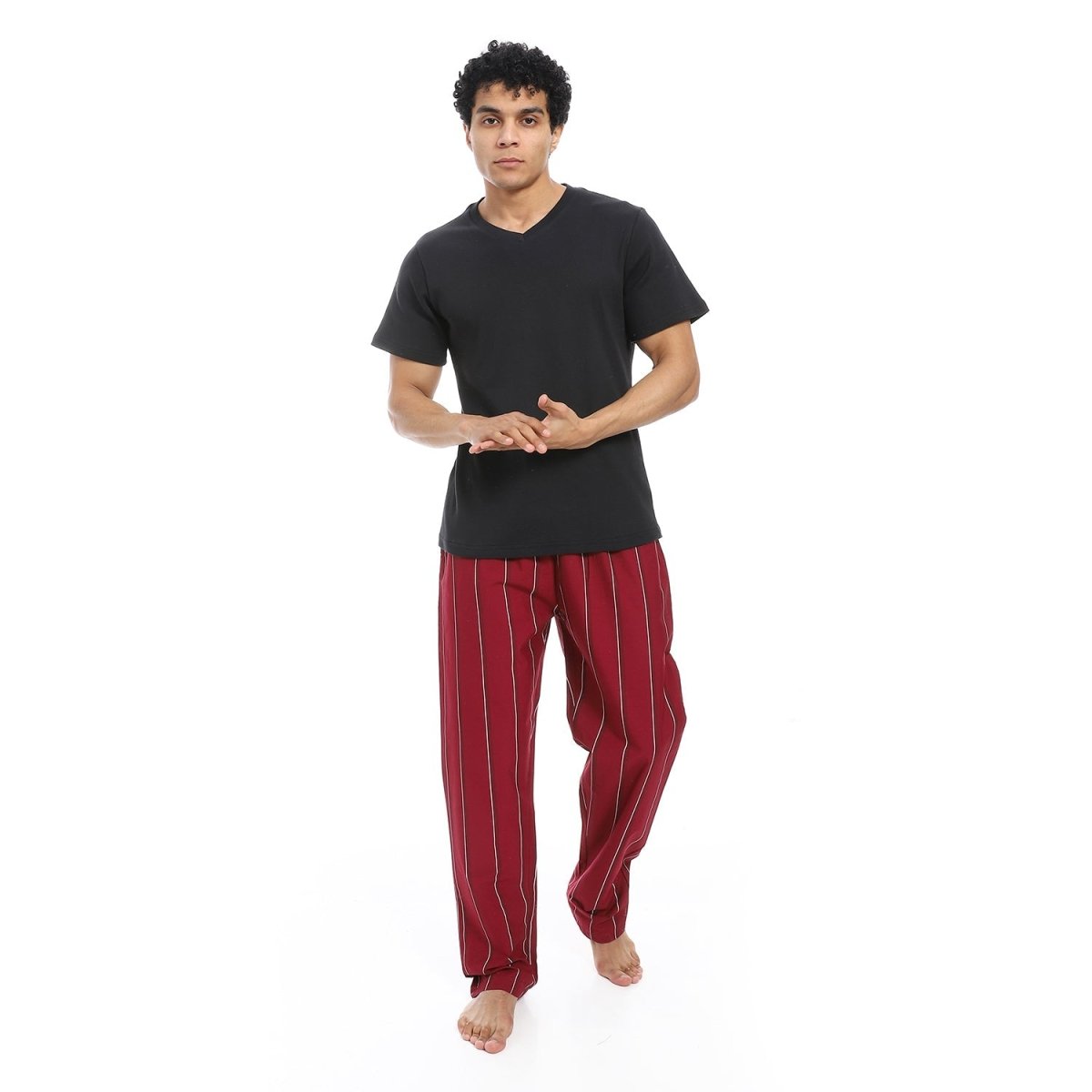 Pajamas Men's Luxury Neck On Shape Letter V 100 Cotton