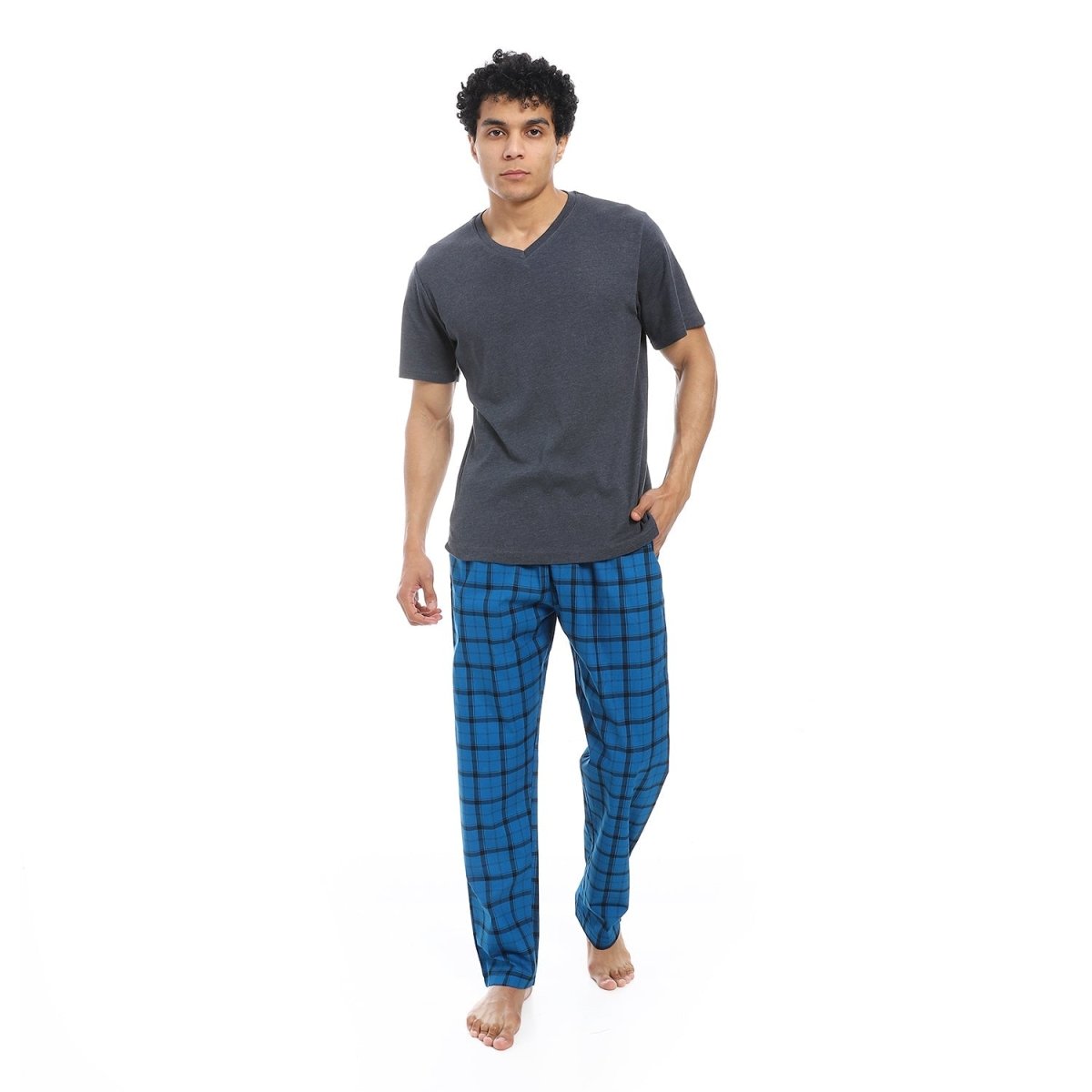 Pajamas Men's Luxury Neck On Shape Letter V 100 Cotton