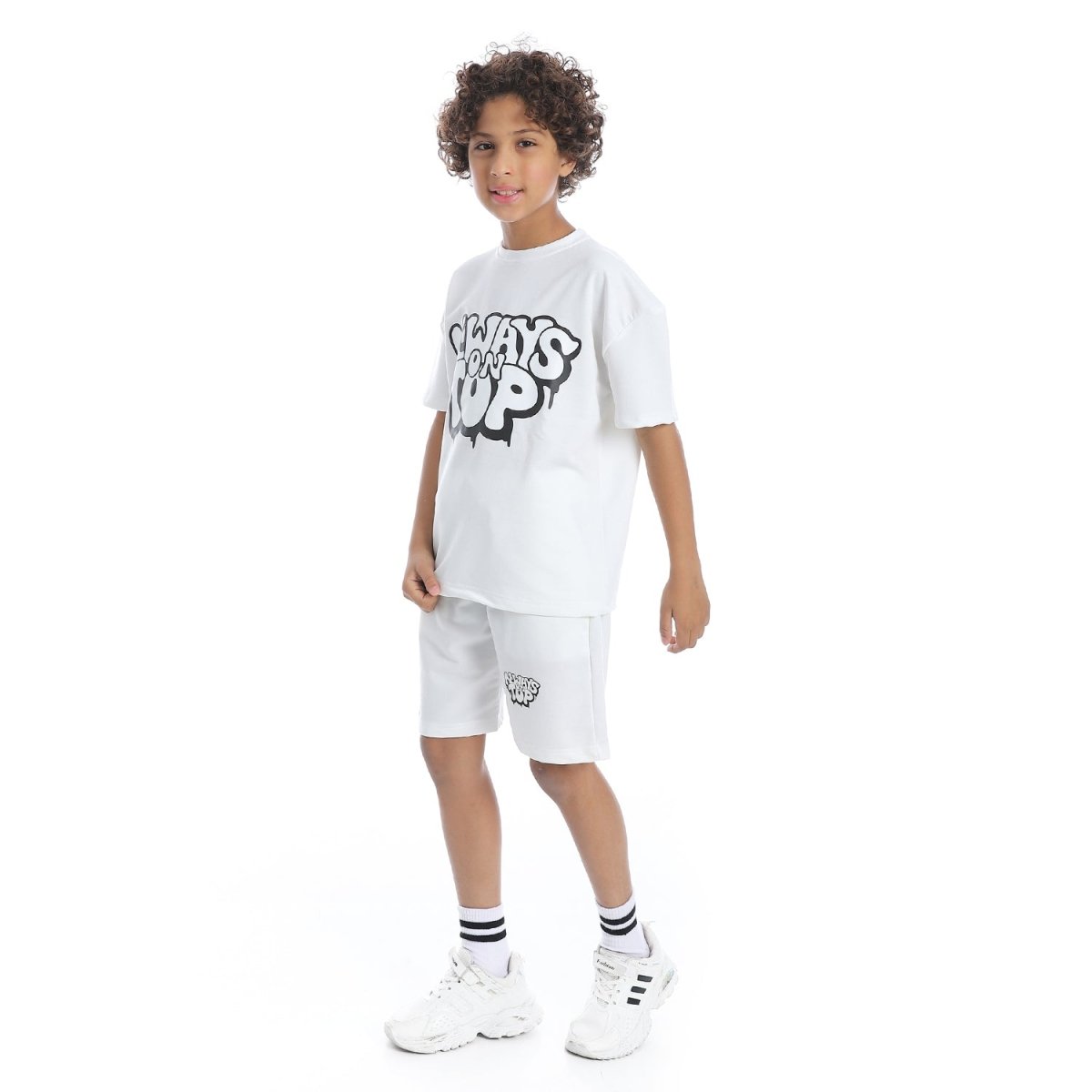 Set Pajamas Kids Summer Print Attractive From Front Unisex