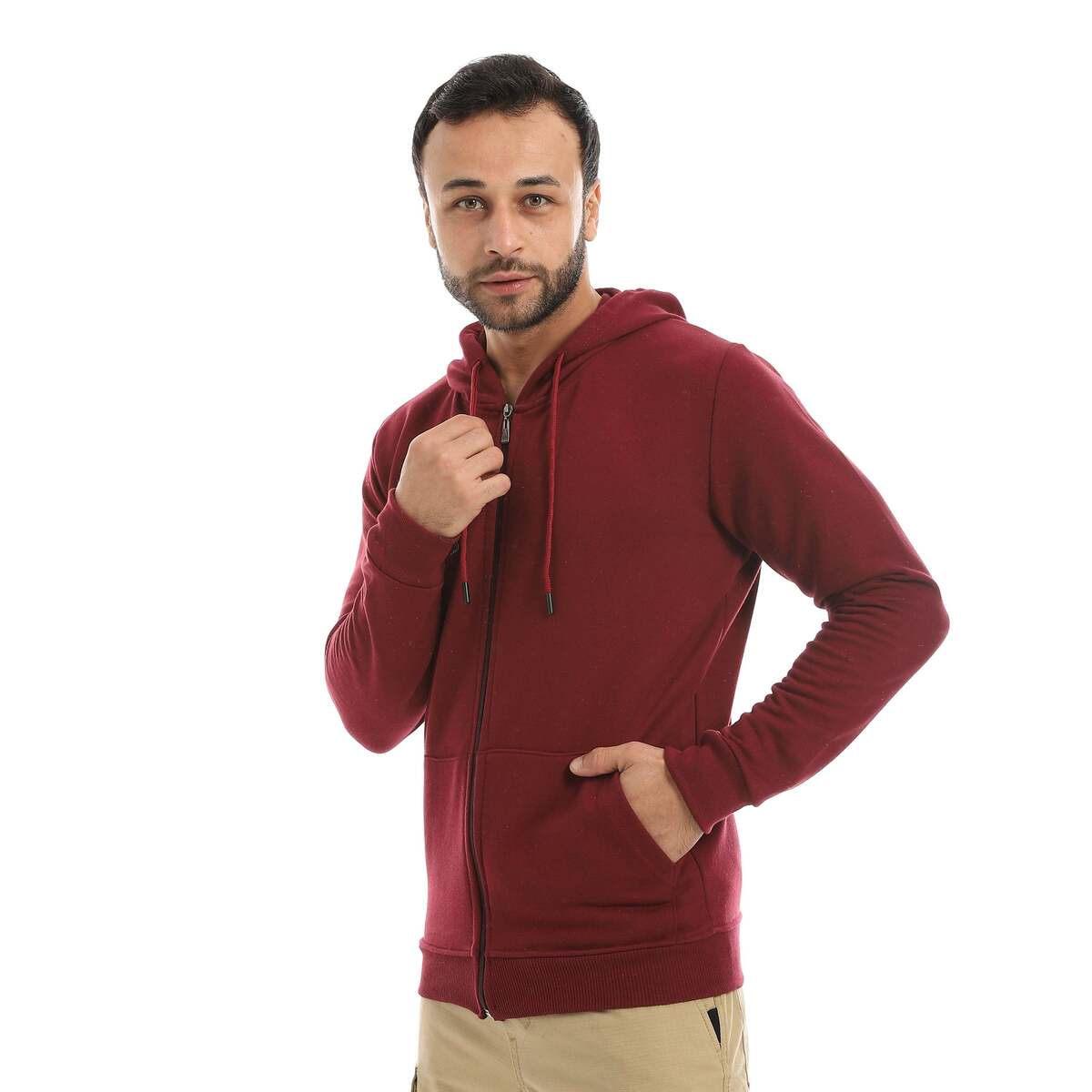 Sweatshirt Shirt Men's Zip Cover Head Fabric Cotton Comfortable