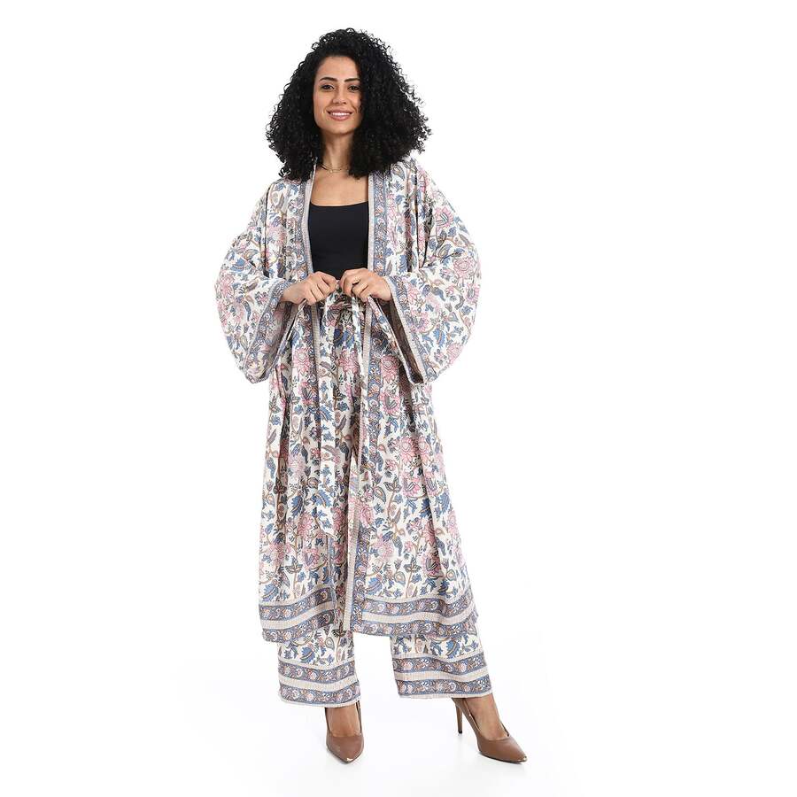 Suit Kimono For Women With Pattern Flowers