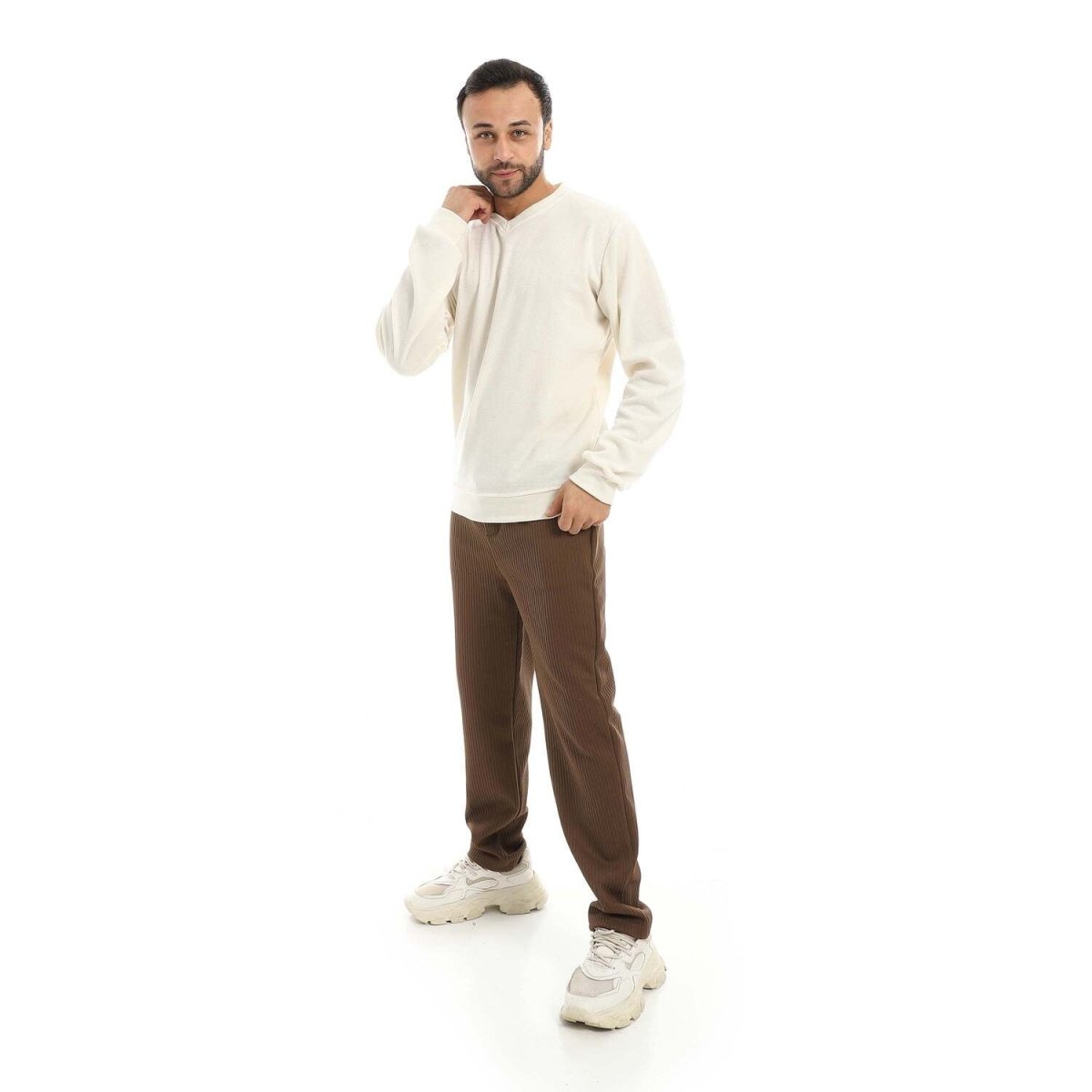 Pajamas Neckline In Pants Cotton Comfortable Without Collar