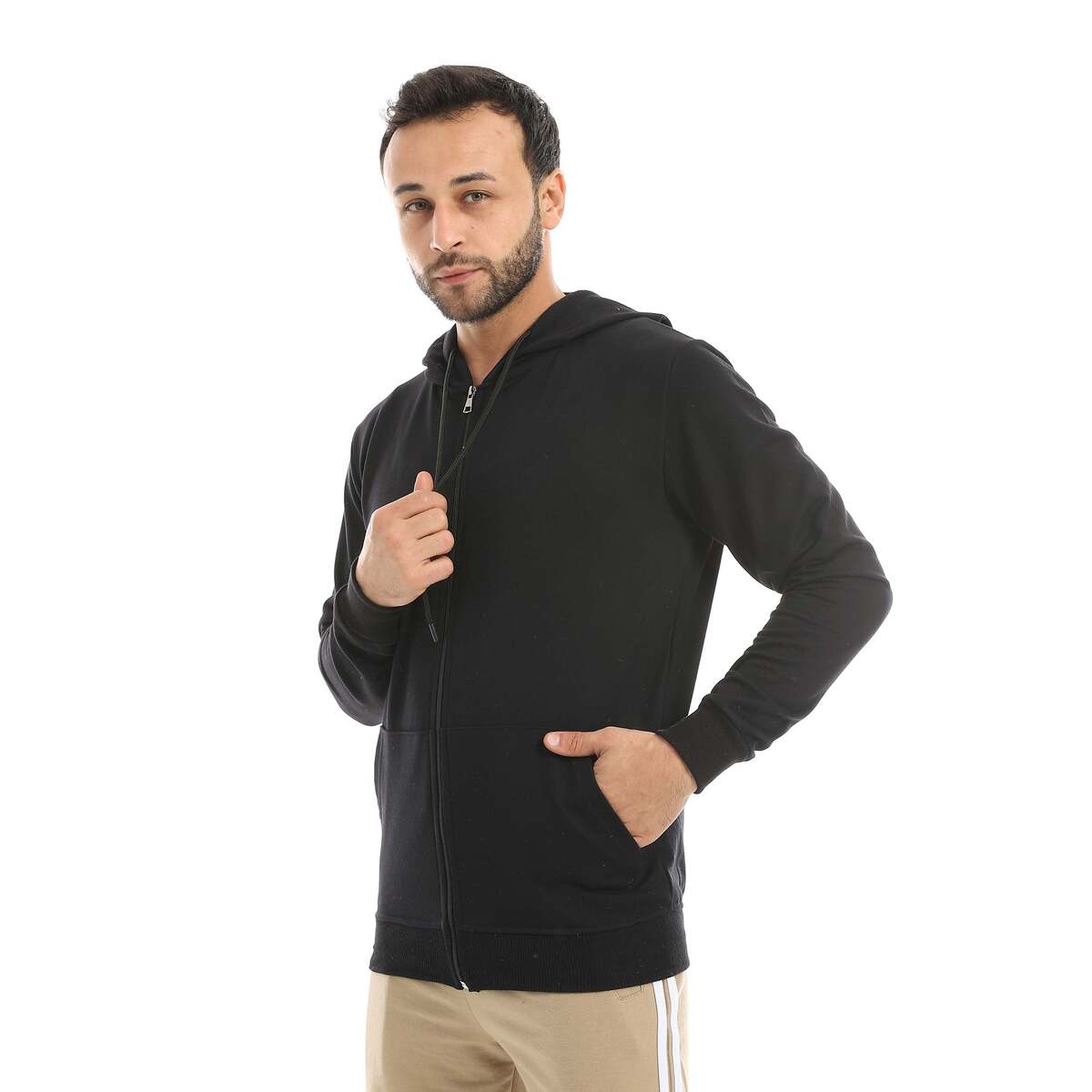 Sweatshirt Shirt Men's Zip Cover Head Fabric Cotton Comfortable