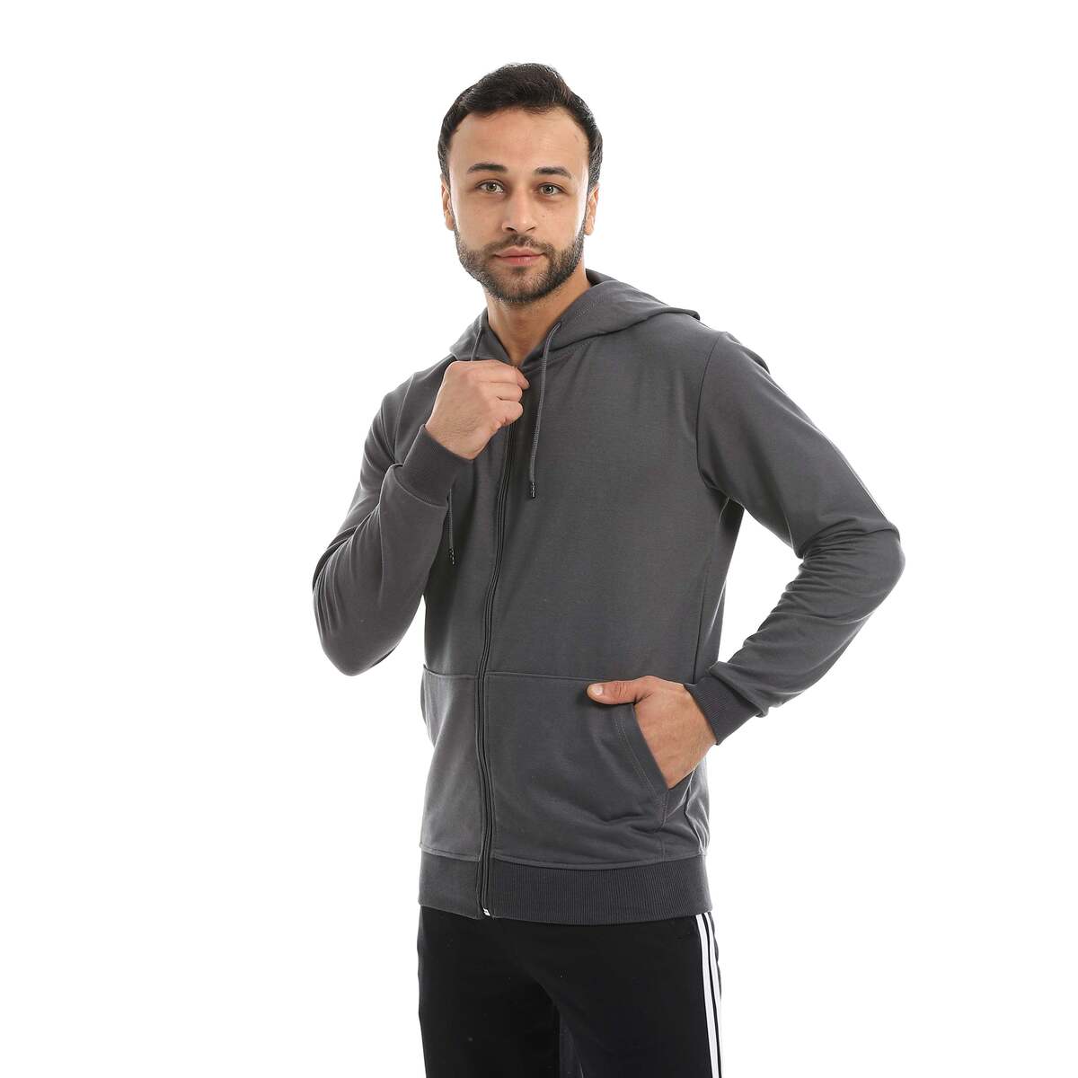 Sweatshirt Shirt Men's Zip Cover Head Fabric Cotton Comfortable