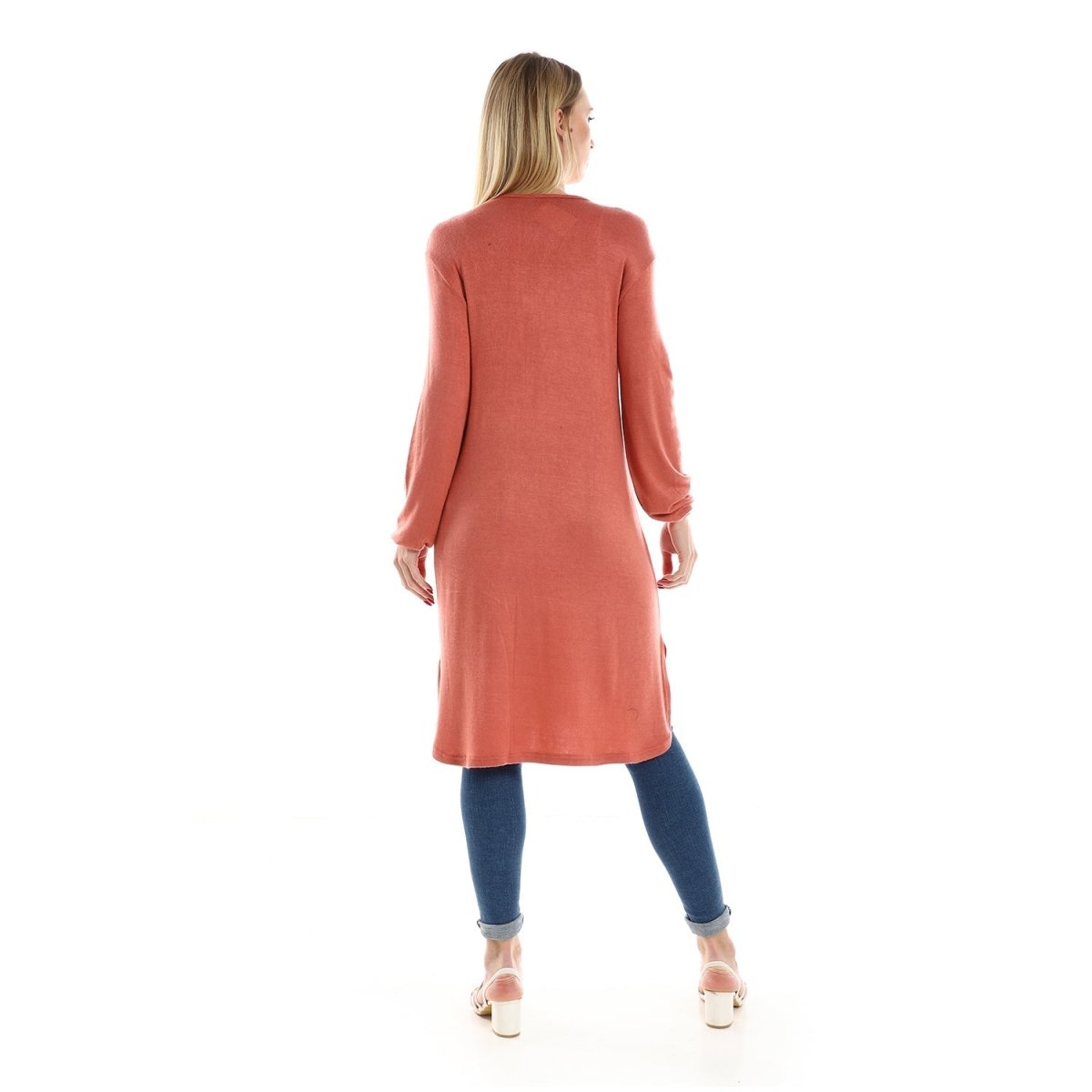 Jacket Women's Knitted With Sleeves Long Buttons