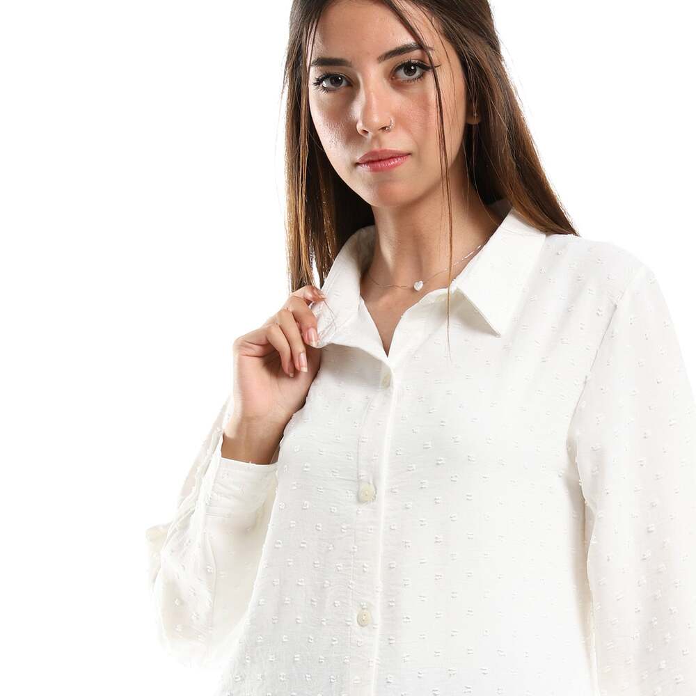 تونيك نسائي بنقشة ذاتية وشقوق جانبية