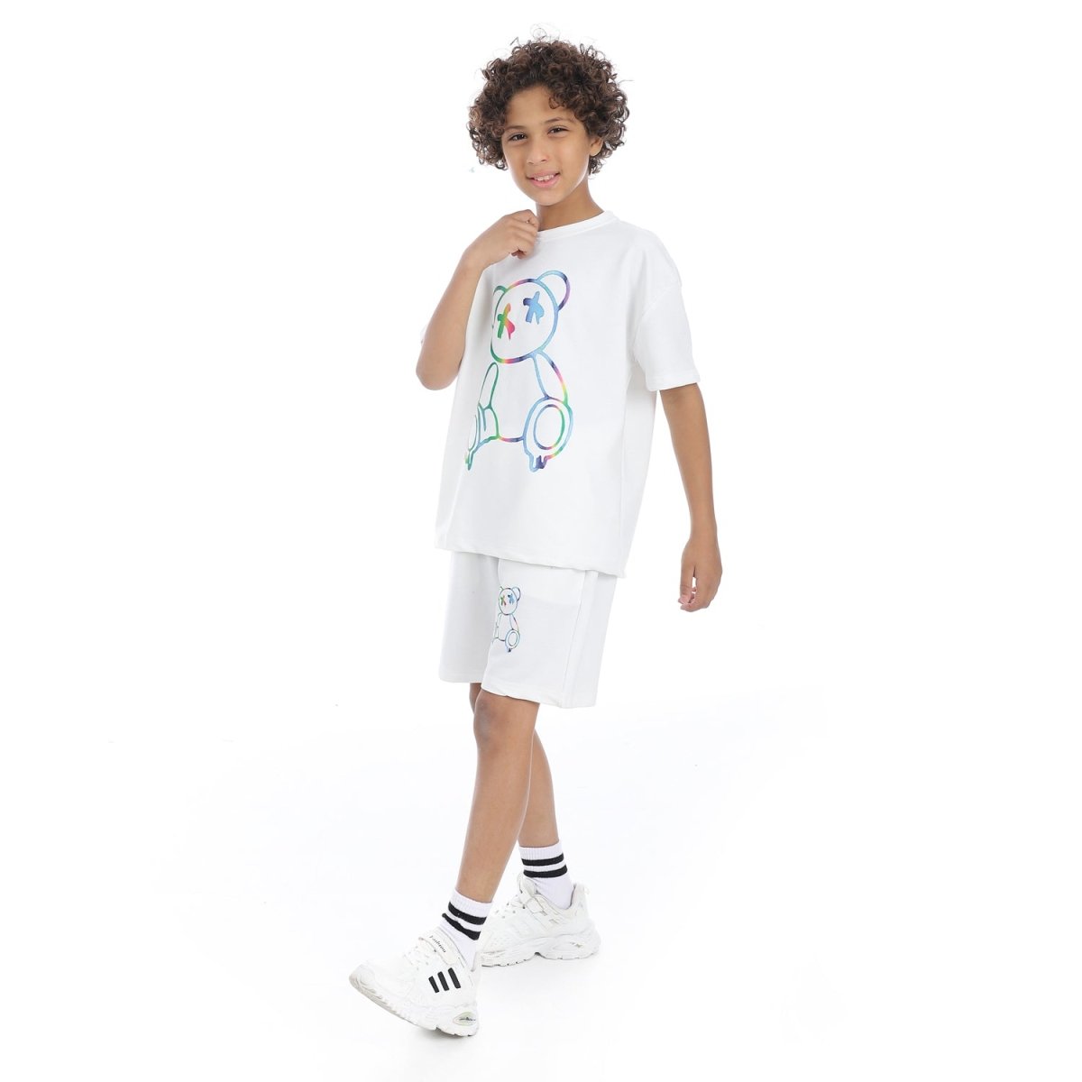 Set Pajamas Kids Summer Print Casual From Front Unisex