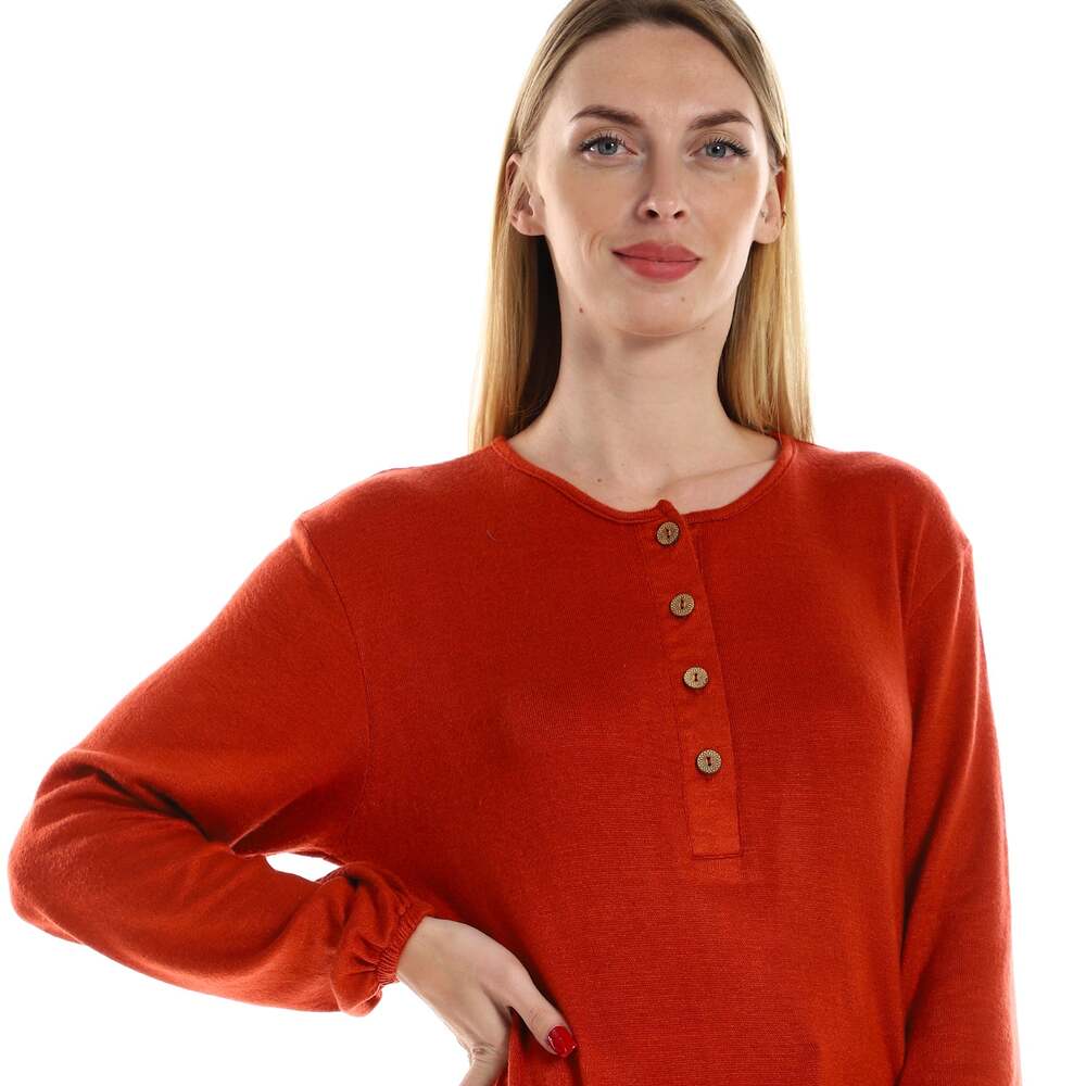 Jacket Women's Knitted With Sleeves Long Buttons