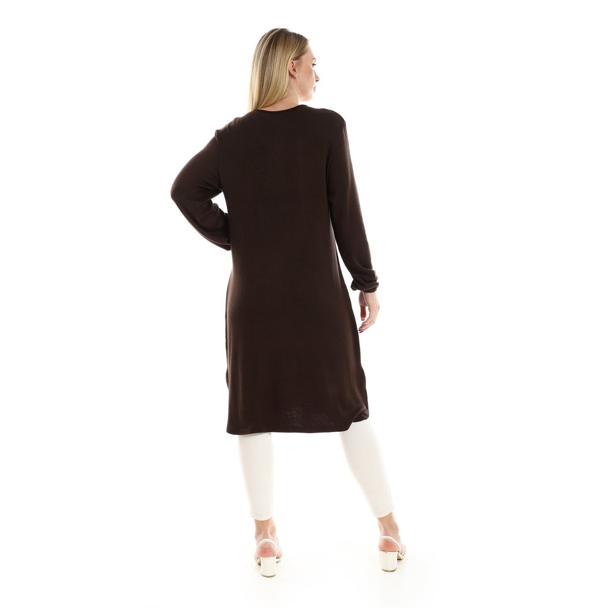 Jacket Women's Knitted With Sleeves Long Buttons