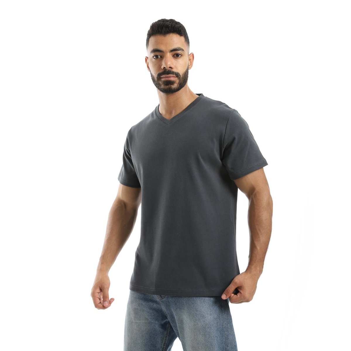 T-Shirt Men's Plain With Sleeves On V