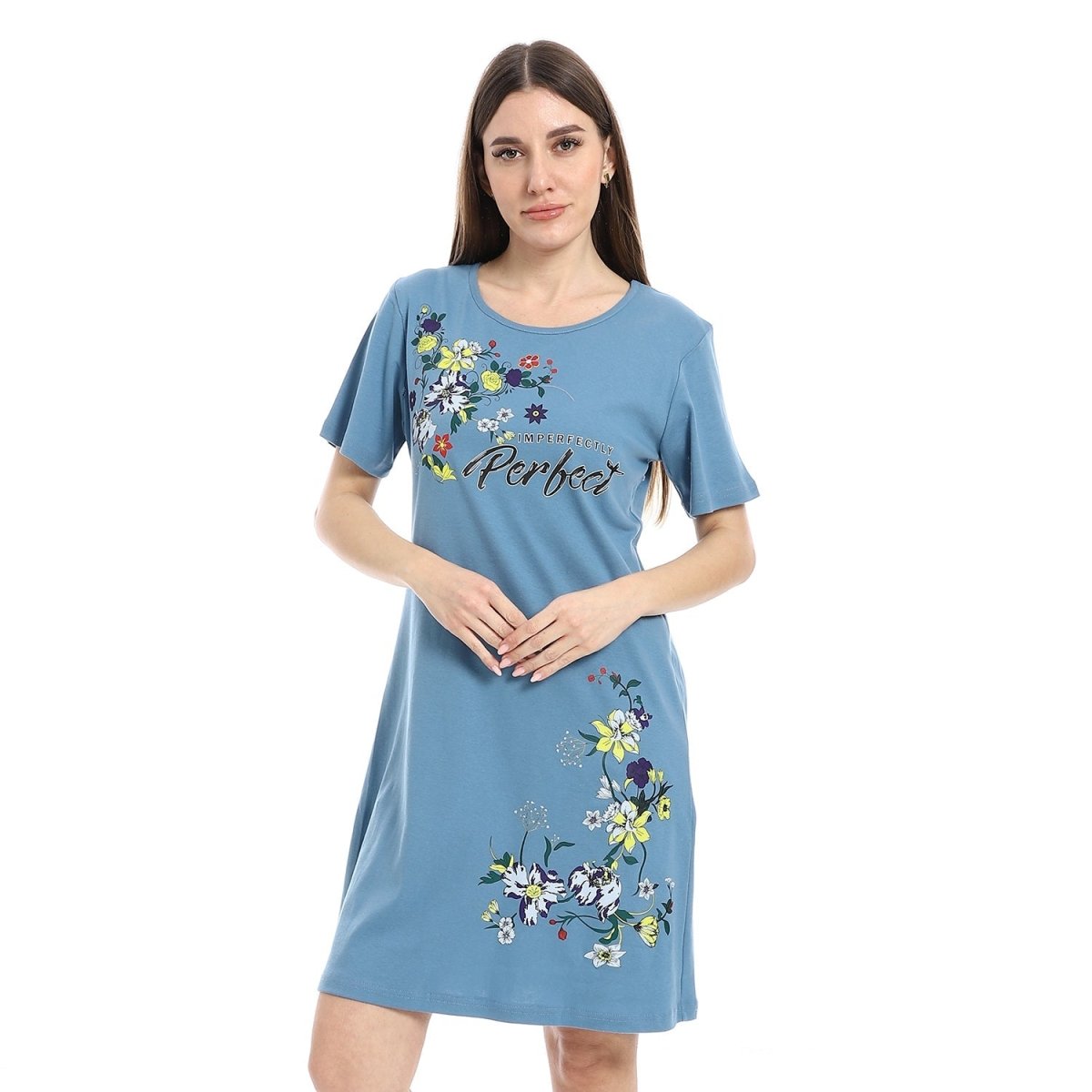 Shirt Sleep Women's Comfortable With Sleeves Short 100 Cotton