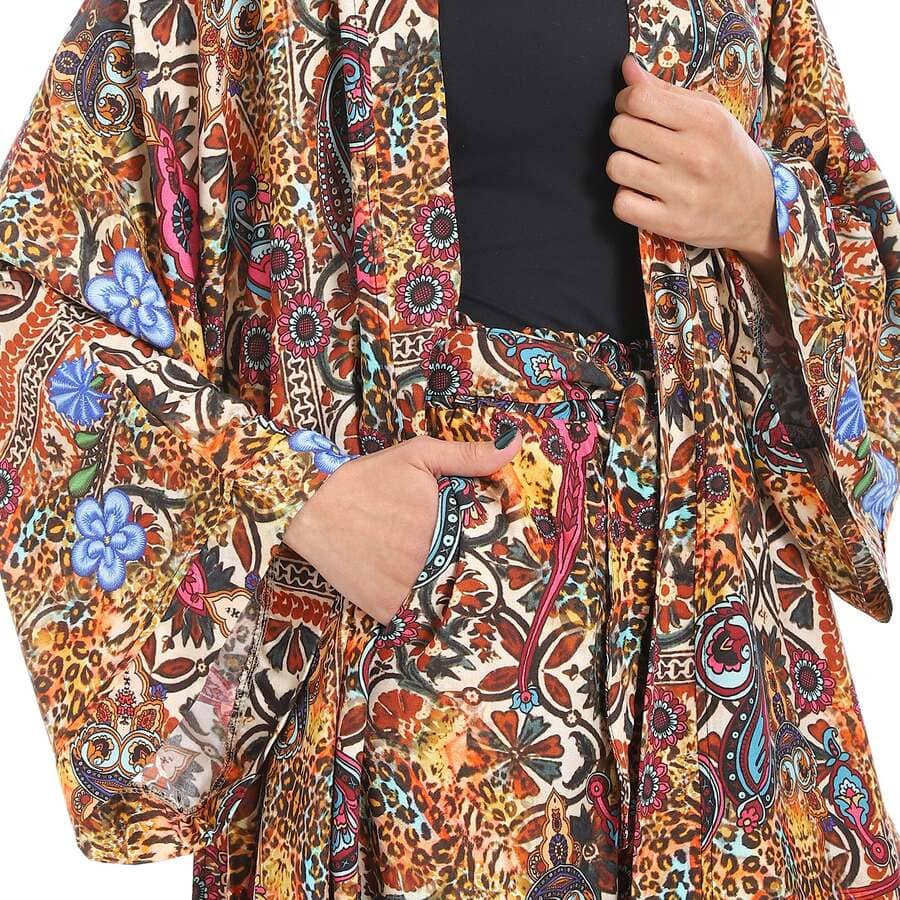 Suit Kimono For Women With Pattern Flowers