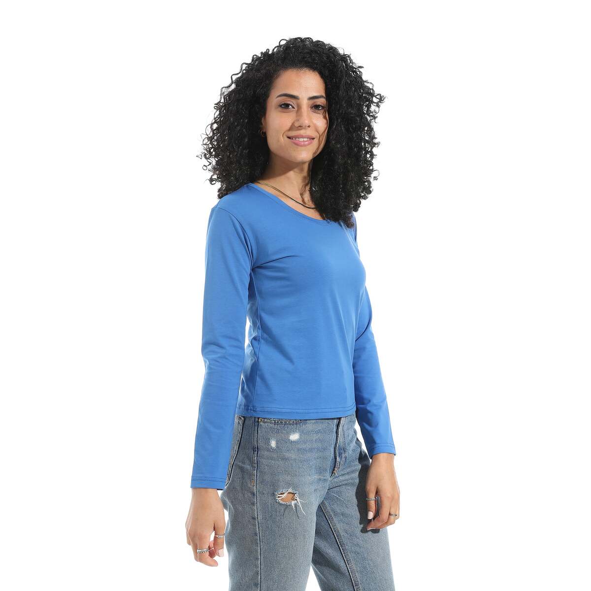 Blouse Women's Lycra With Sleeves Long Neck Wide