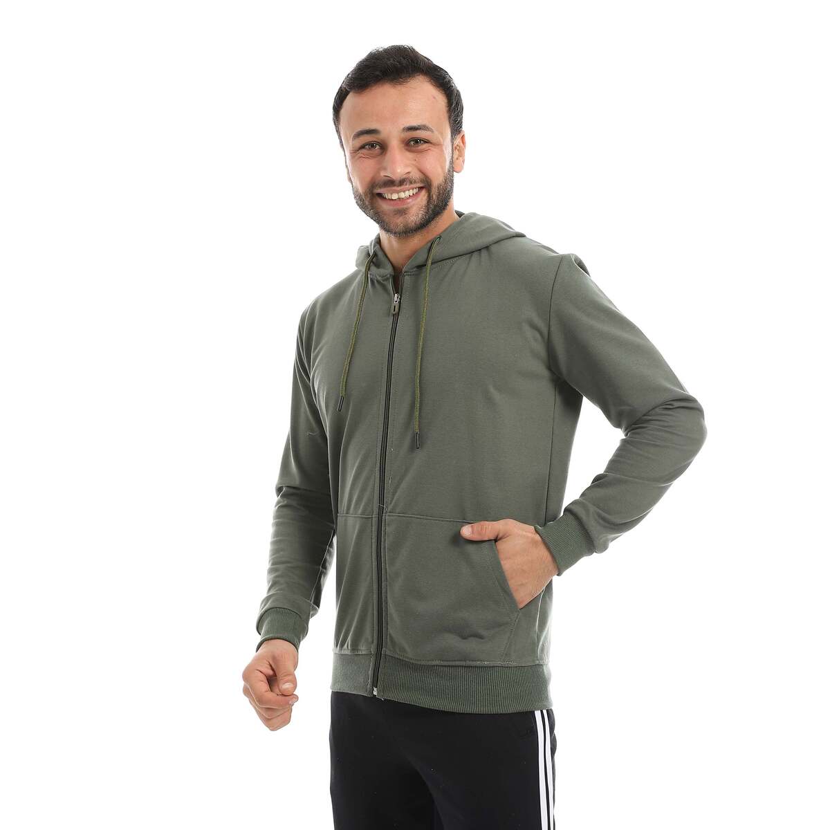 Sweatshirt Shirt Men's Zip Cover Head Fabric Cotton Comfortable