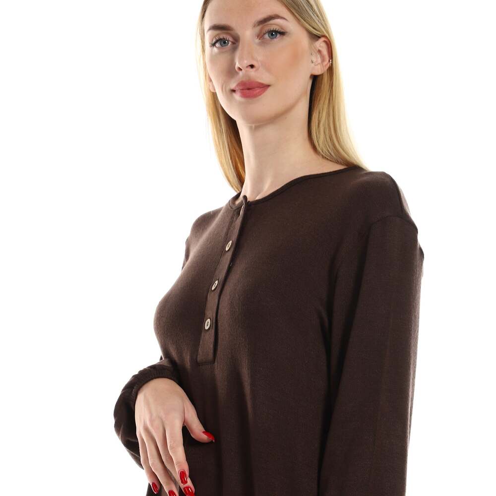 Jacket Women's Knitted With Sleeves Long Buttons