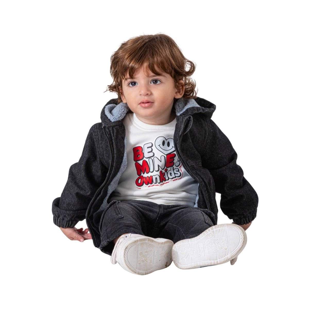 Jacket Jeans Lined With Fur For Kids Elegant