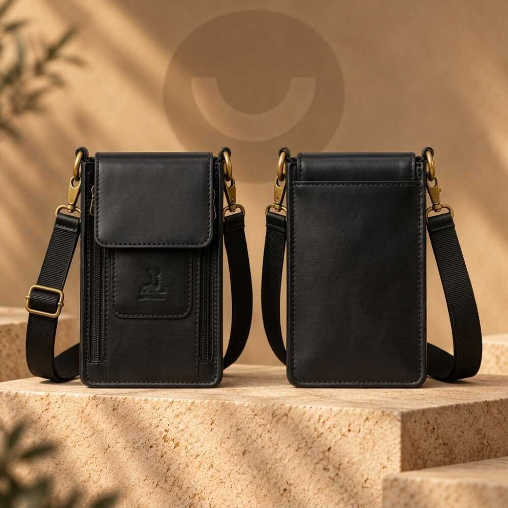 شنطة كروس جلد طبيعي 21×13 سم من بام