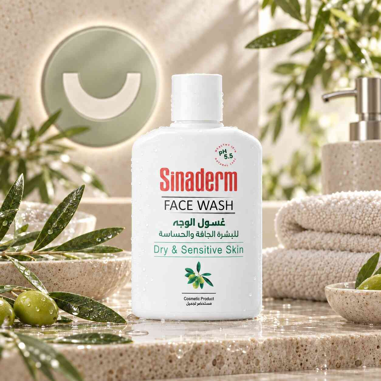 غسول للوجه للبشرة الجافة والحساسة من Sinaderm