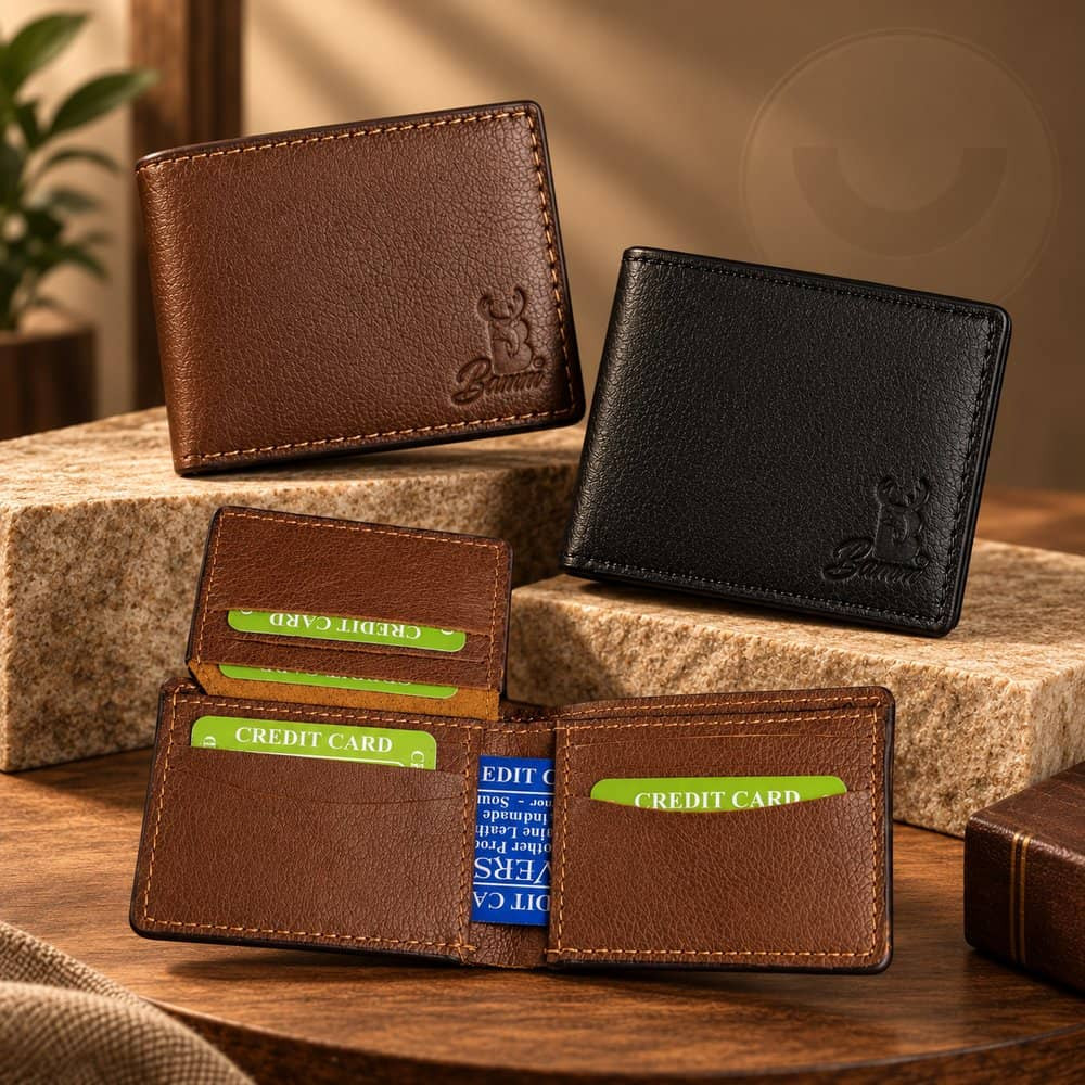 Men's genuine leather wallet 8x21 cm by Bamm