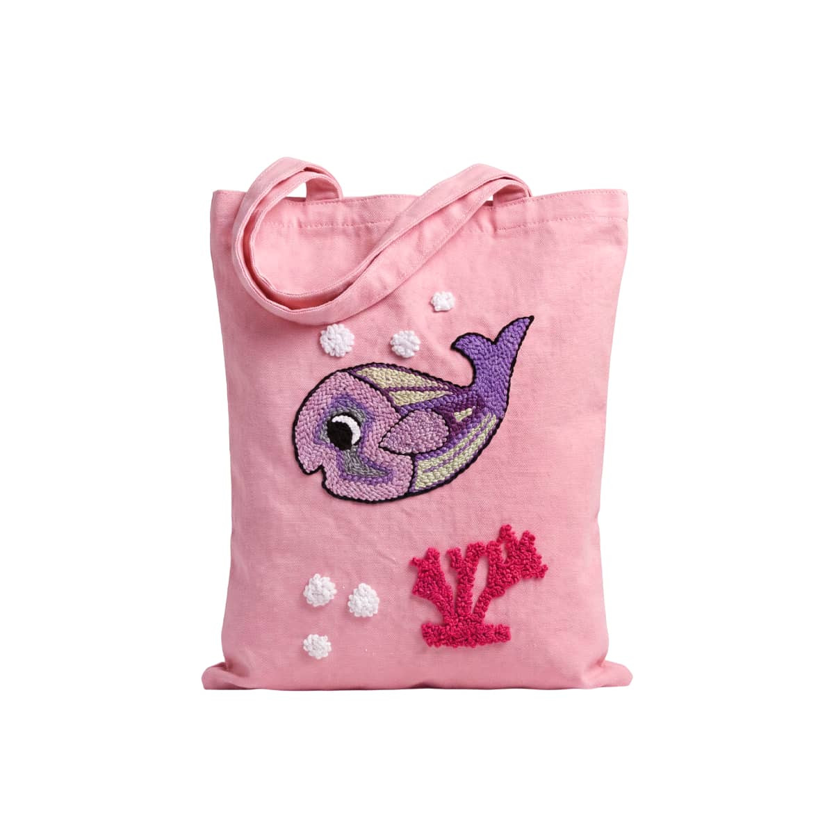 Bag Linen Pink Whale Hand