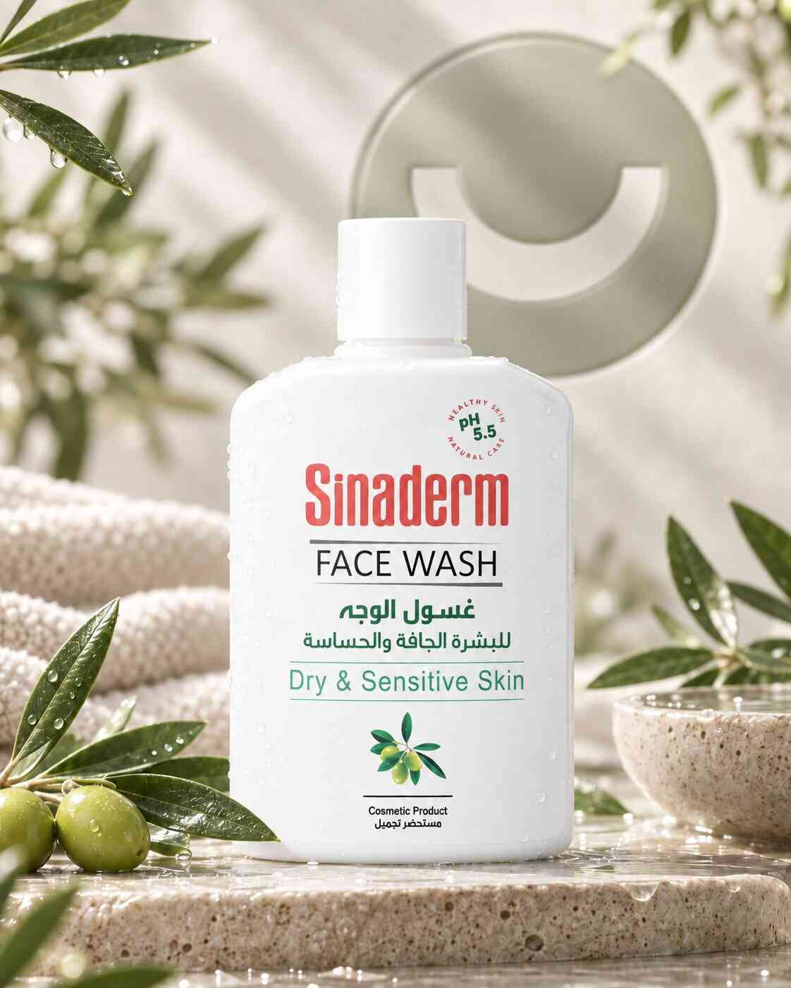 غسول للوجه للبشرة الجافة والحساسة من Sinaderm