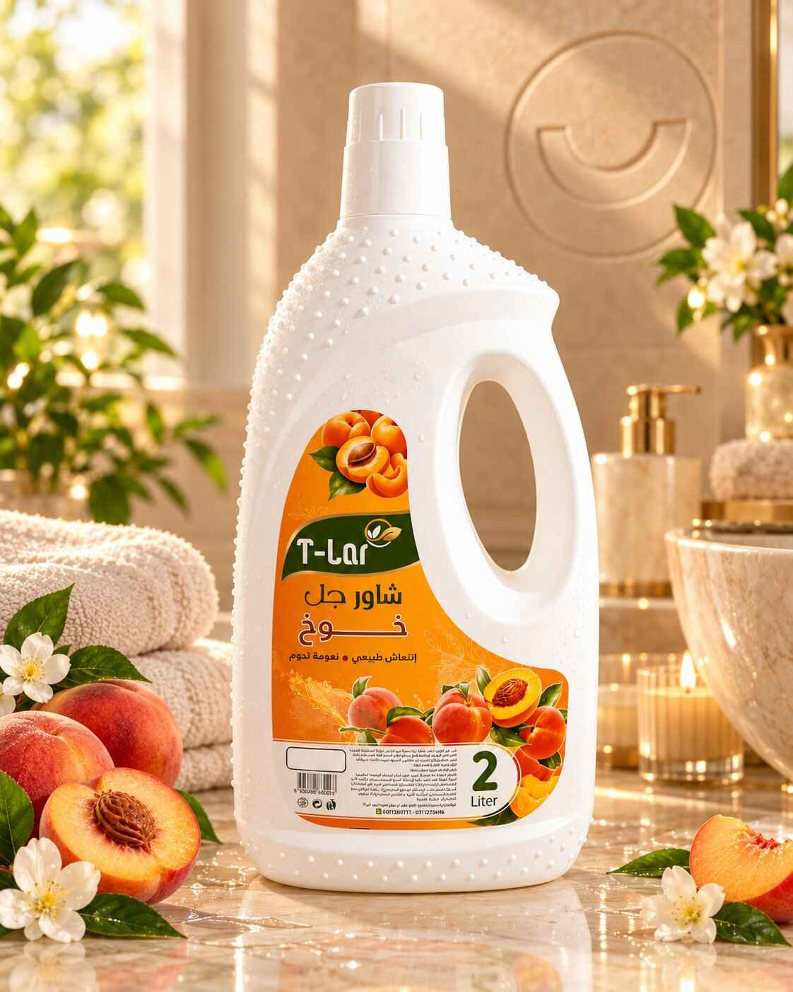 شاور جل تي لار أبيض 2 لتر، 8 عطور من دكتور كي